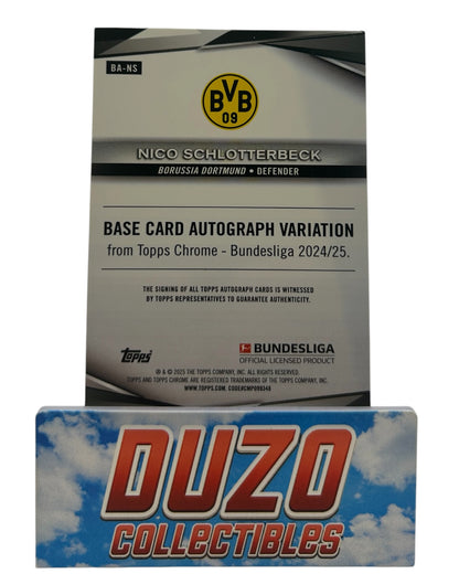Nico Schlotterbeck Base Auto Variation 2025 Topps Bundesliga No.BA-NS