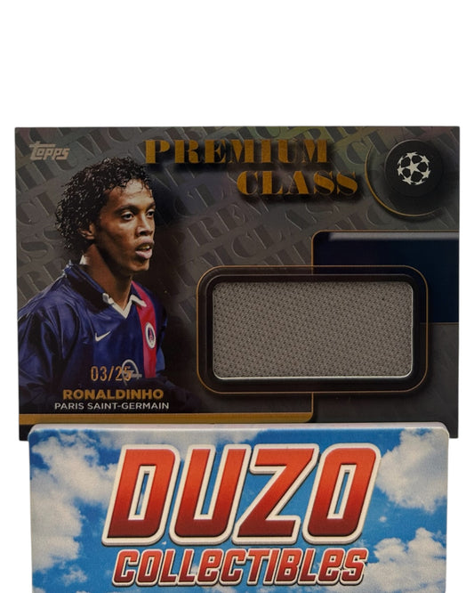 Ronaldinho Premium Class Player-Worn Patch /25 2026 Topps Champions League No.PCR-RO