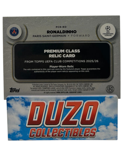 Ronaldinho Premium Class Player-Worn Patch /25 2026 Topps Champions League No.PCR-RO
