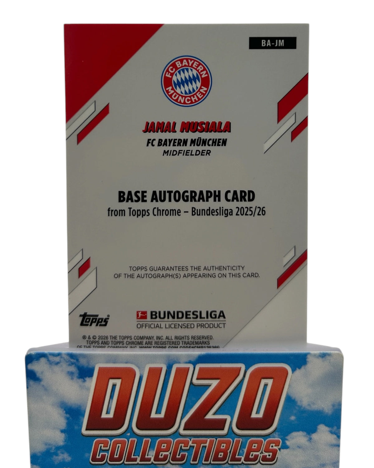 Jamal Musiala Orange Wave Auto /25 2026 Topps Chrome Bundesliga No.BA-JM