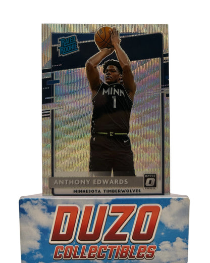 Anthony Edwards Silver Wave Rated Rookie 2020-21 Panini Donruss Optic No.151