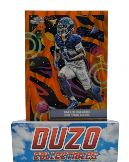 Malik Nabers Galactic Orange /25 2025 Topps Chrome Cosmic No.72