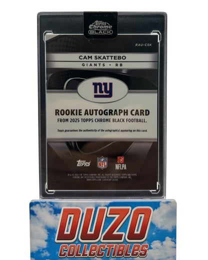 Cam Skattebo OnCard Rookie Auto Gold Mini-Diamond /50 2025 Topps Chrome Black No.Rau-CSK