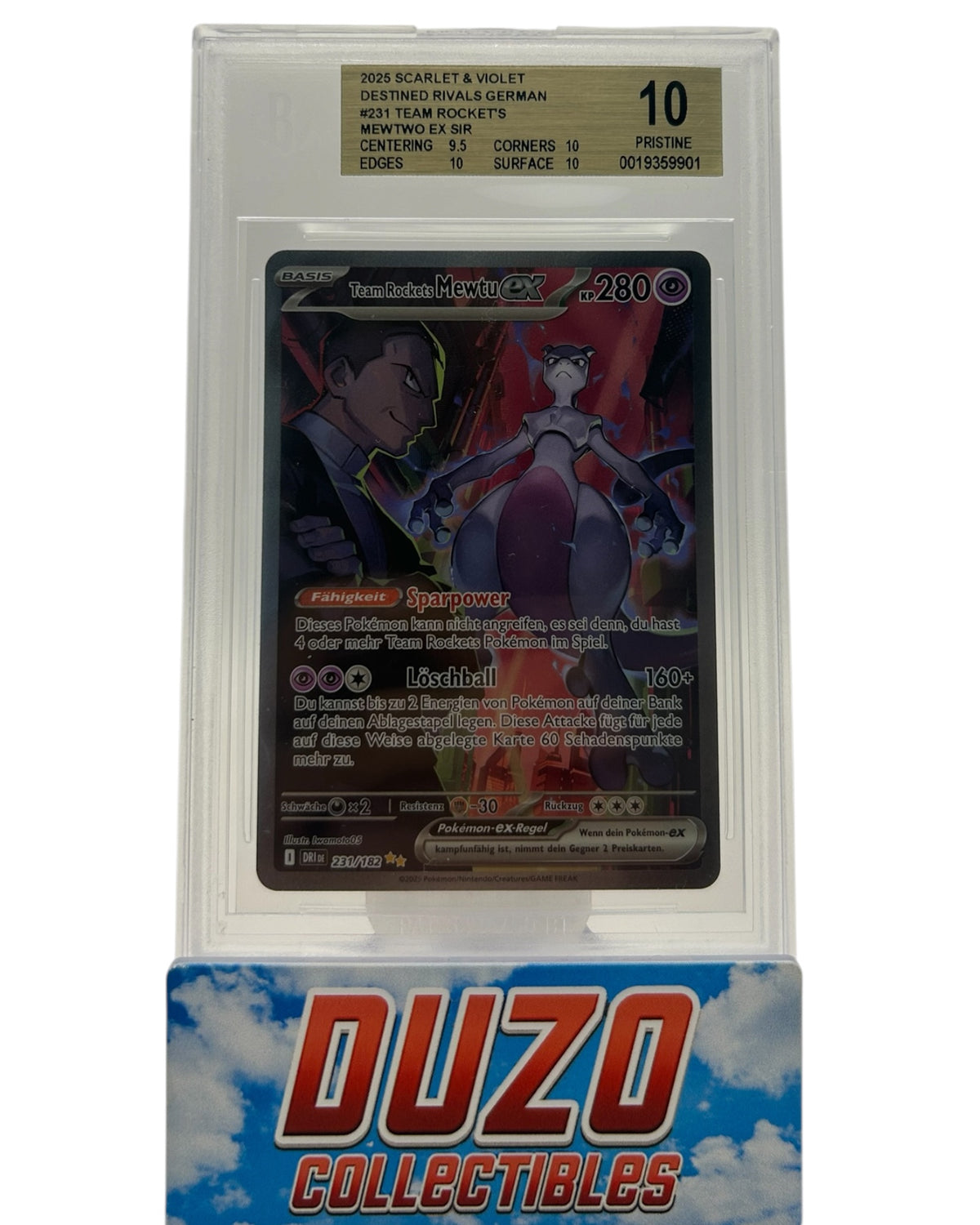 Team Rockets Mewtu EX Special Illustration Rare 2025 Pokemon Ewige Rivalen No.231/182 BGS 10