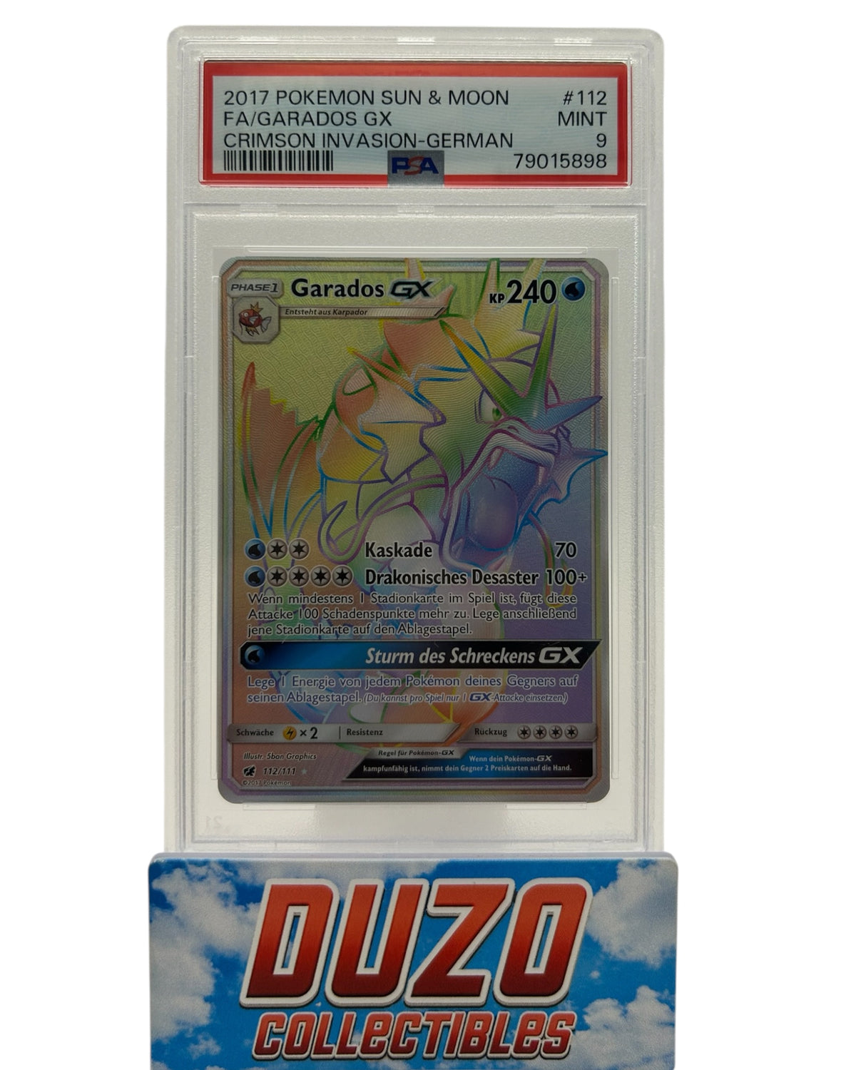 Garados GX Rainbow 2017 Pokemon Crimson Invasion No.112/111 PSA 9