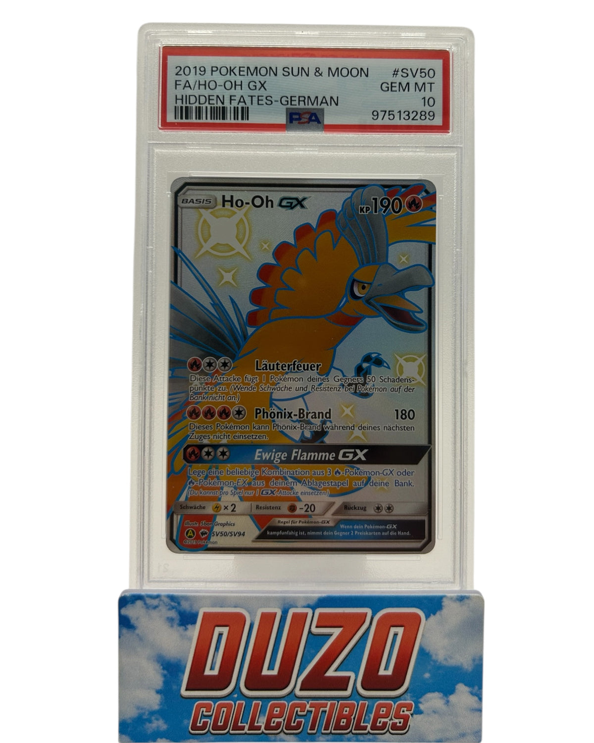 Ho-Oh GX FullArt 2019 Pokemon Hidden Fates No.SV50/SV94 PSA 10