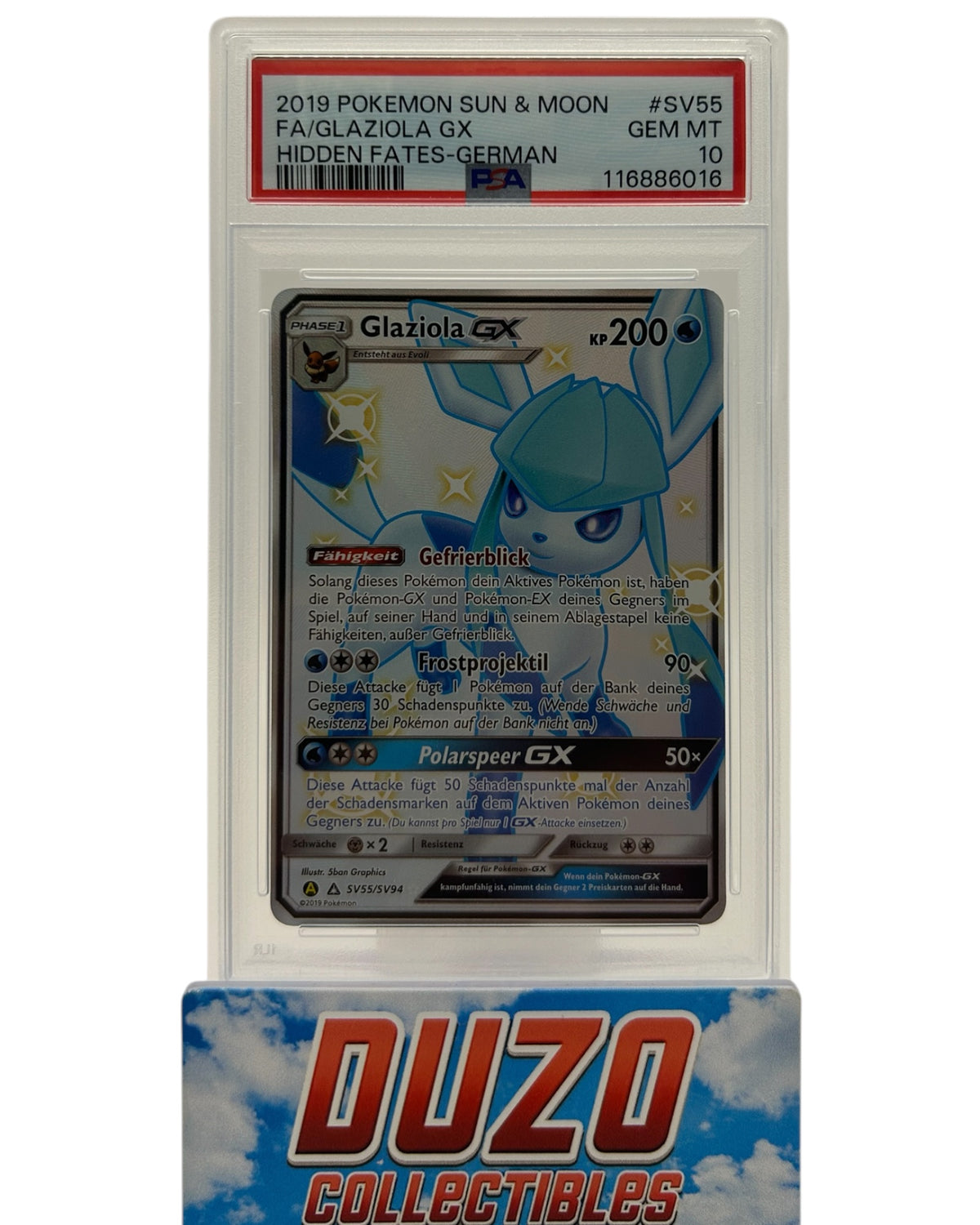 Glaziola GX FullArt 2019 Pokemon Hidden Fates No.SV55/SV94 PSA 10