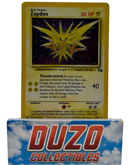 Zapdos Holo 1999 Wizards of the Coast Fossil No.15/62