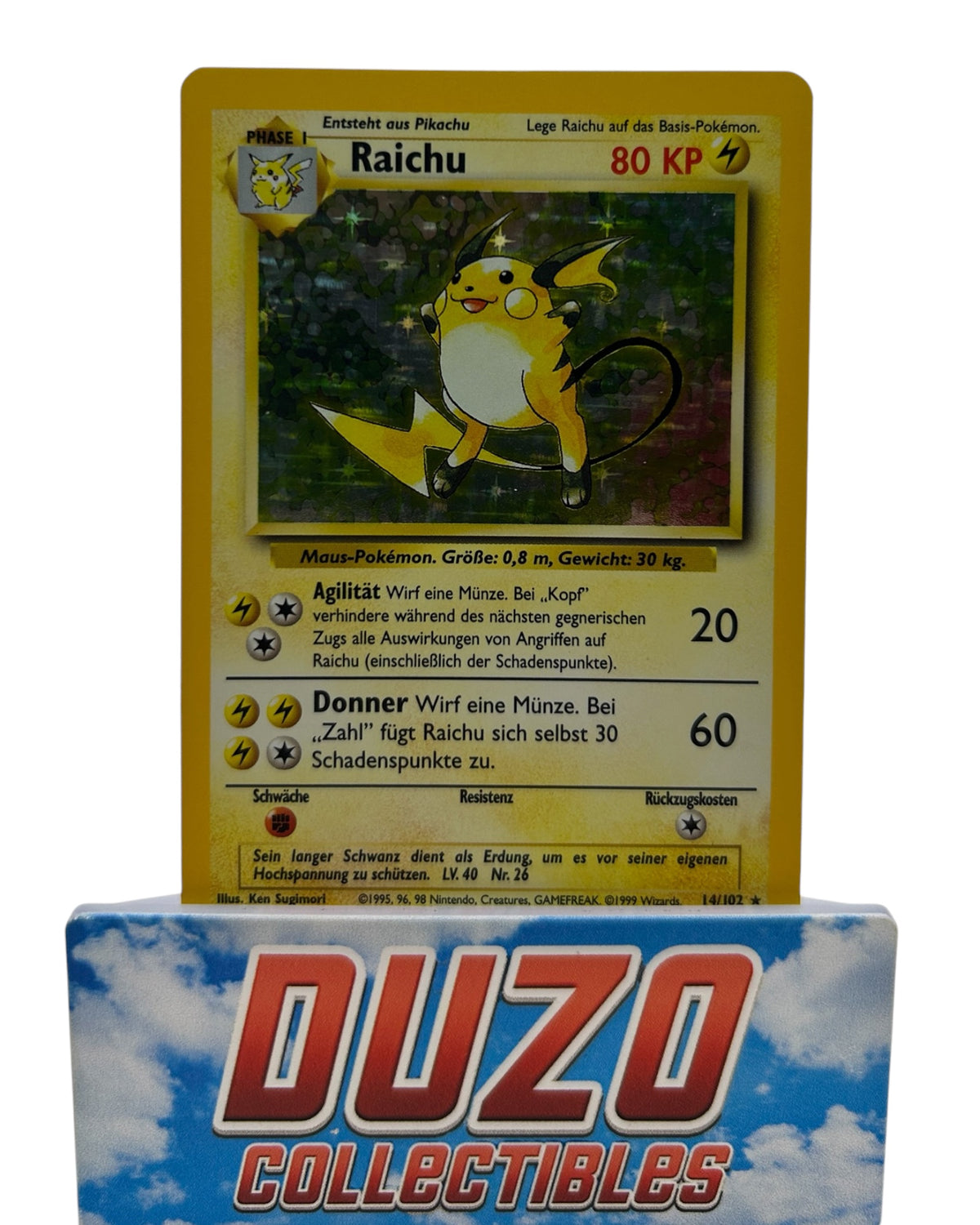 Raichu Holo 1999 Wizards of the Coast Base Set No.14/102