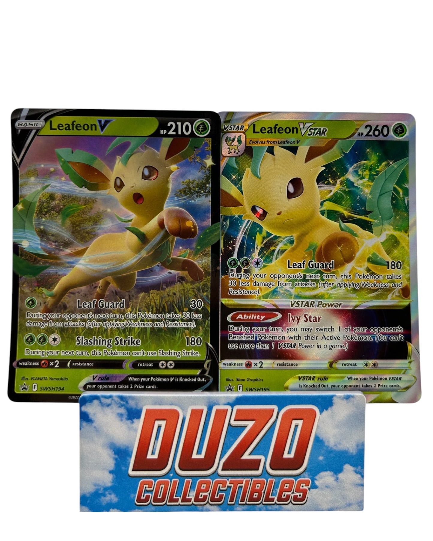 Leafon V + Leafon VSTAR Promo SWSH 194&195 Pokemon 2022 Special Coll. Box