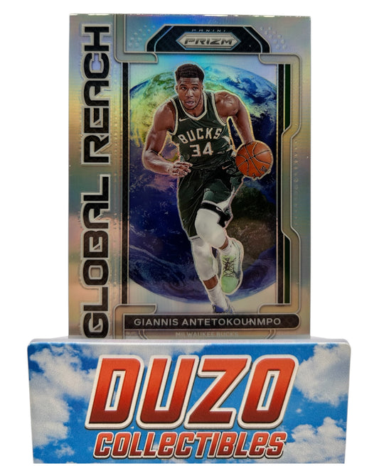 Giannis Antetokounmpo Silver Prizm Global Reach 2021 Panini Prizm No.1