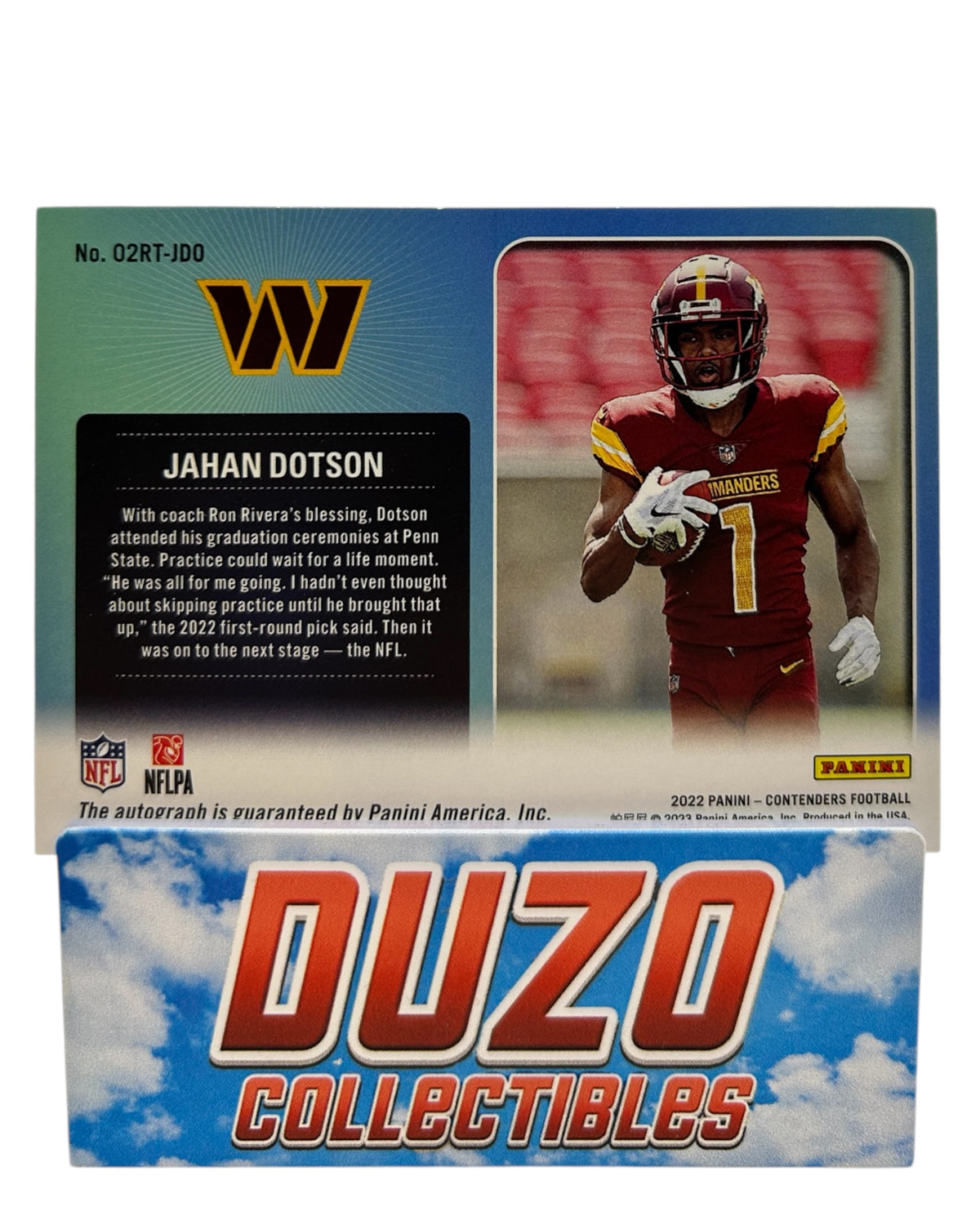 Jahan Dotson Rookie OnCard Auto /22 2022 Panini Contenders No.02RT-JDO