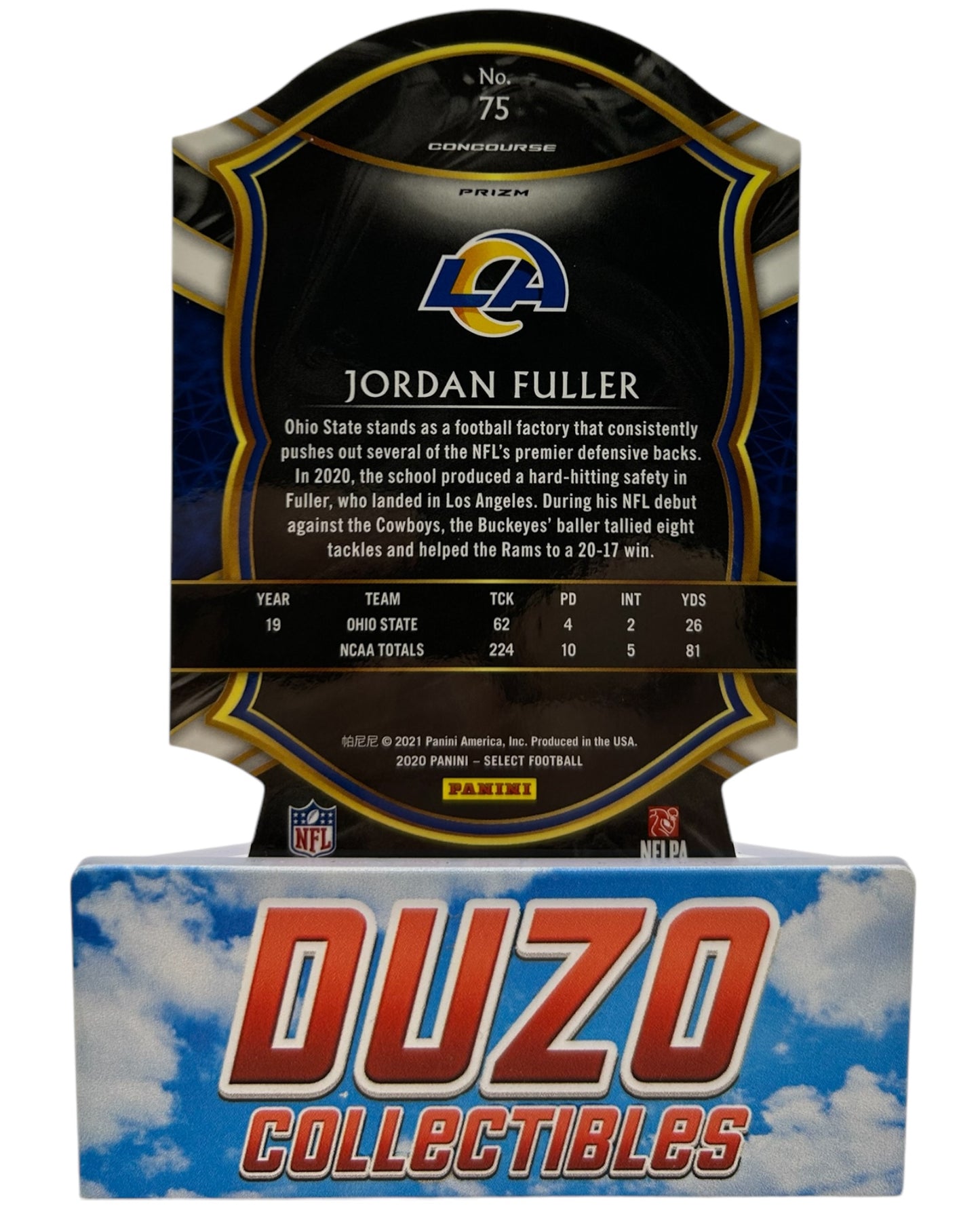 Jordan Fuller Rookie Purple Die-Cut 2020 Panini Select No.75