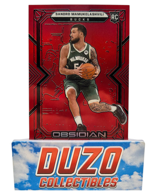 Sandro Mamukelashvili Rookie Red Flood 2021-22 Panini Obsidian No.194