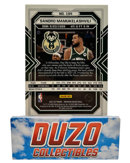 Sandro Mamukelashvili Rookie Red Flood 2021-22 Panini Obsidian No.194