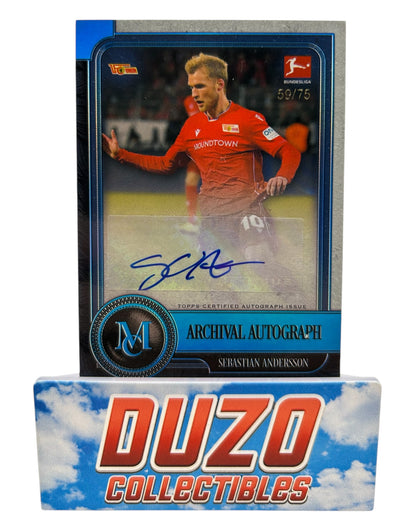Sebastian Andersson Blue Auto /75 2019-20 Topps Museum No.AA-SA