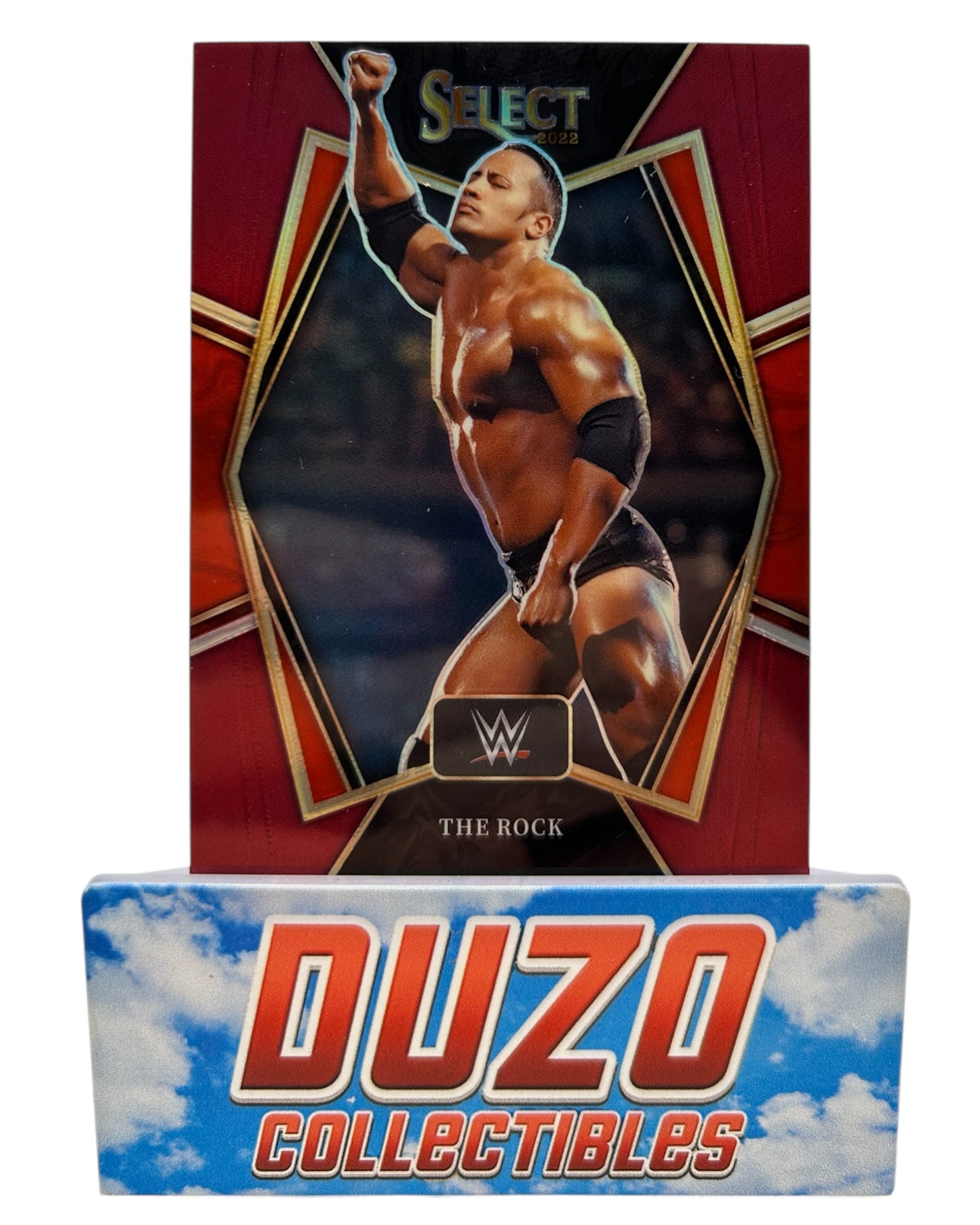 The Rock Red /149 Premier Level 2022 Panini Select WWE No.162