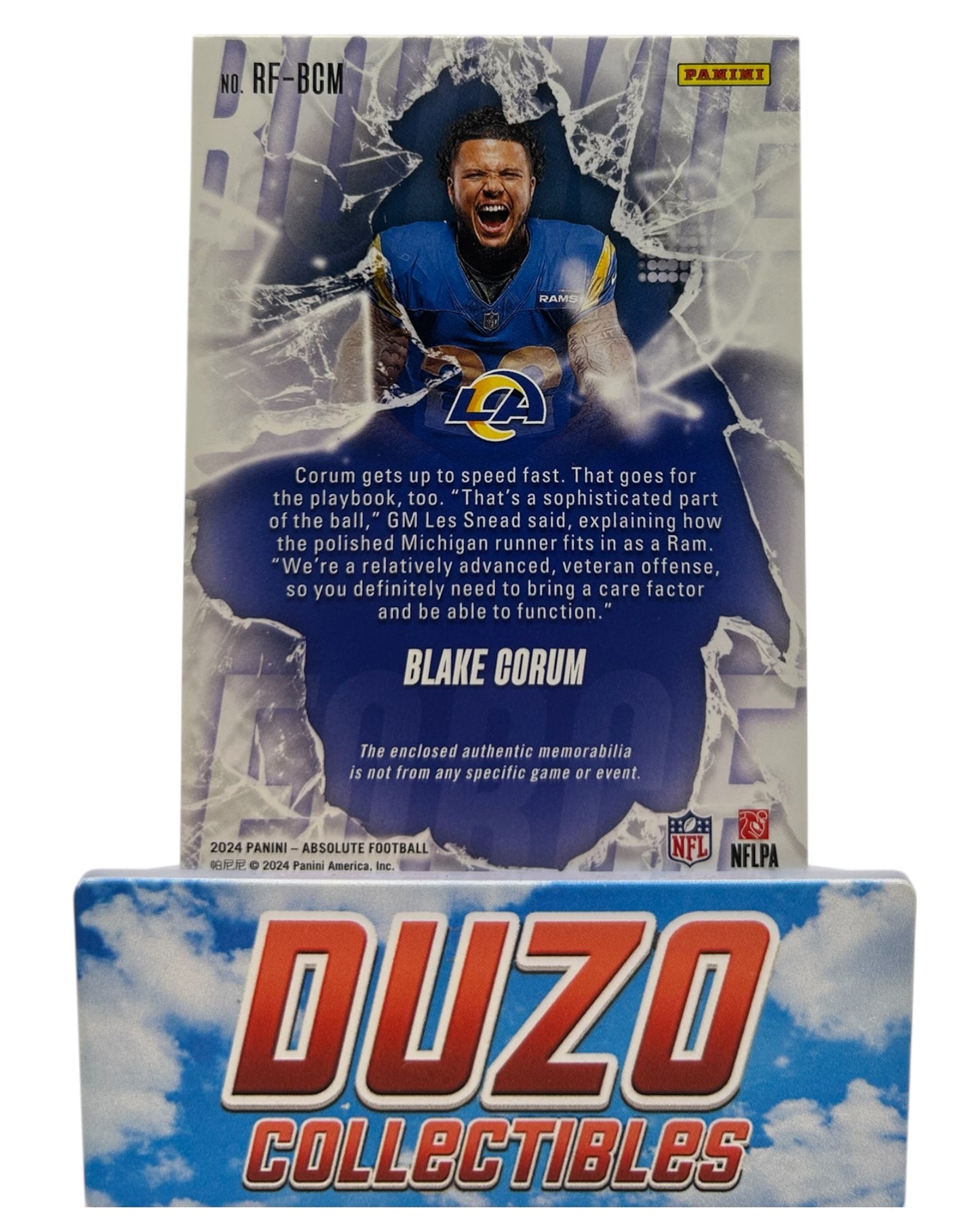 Blake Corum Rookie Draft Diamonds Patch 2024 Panini Absolute Football No.RF-BCM