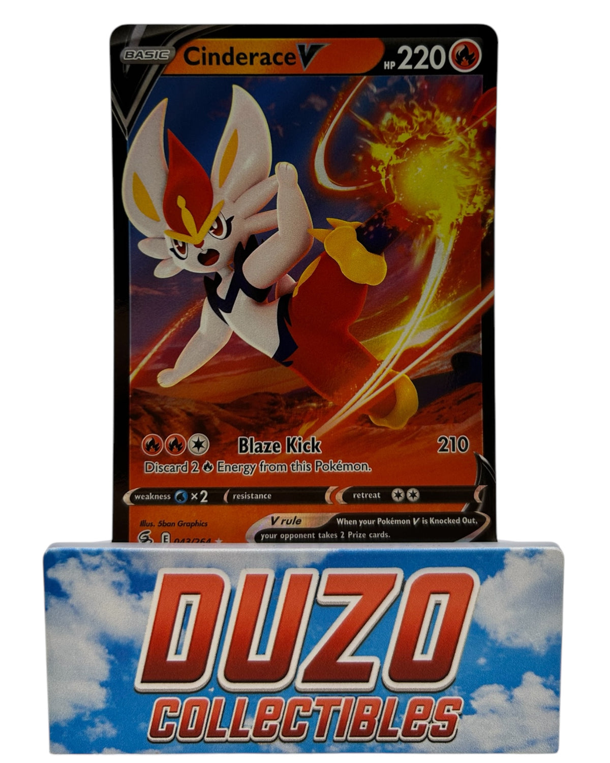Cinderace V Ultra Rare 043/264 Pokemon 2021 Fusion Strike
