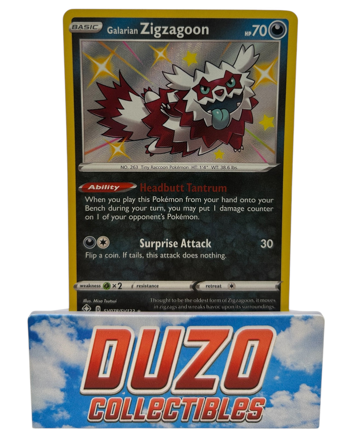 Galarian Zigzagoon Shiny SV078/SV122 Pokemon Nintendo 2021 Shining Fates