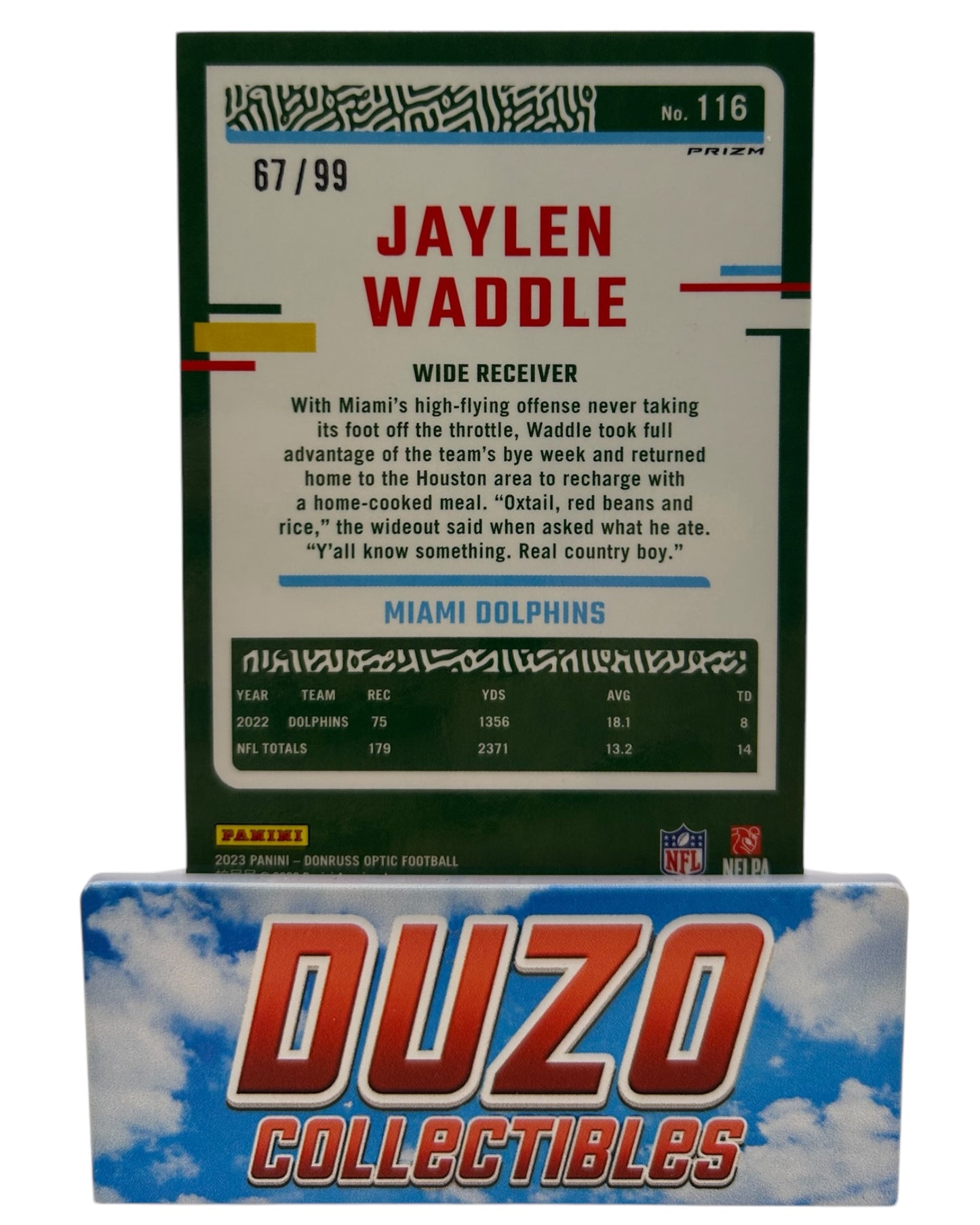 Jaylen Waddle Red /99 Panini 2023 Donruss Optic No.116