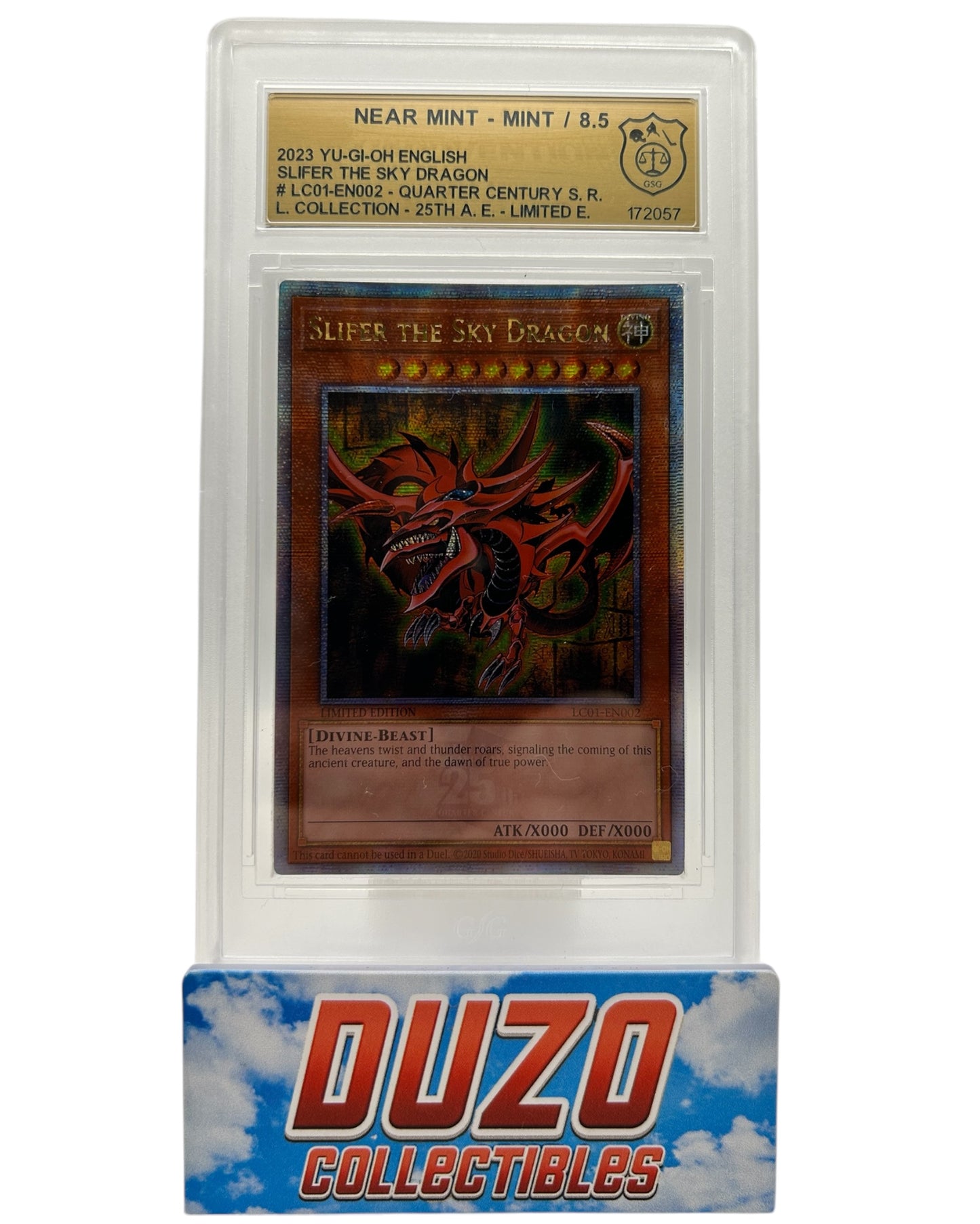 Slifer the Sky Dragon Dragon Limited Edition GSG 8.5 2023 Yu-Gi-Oh Legendary Collection 25th Anniversary No.LC01-EN002