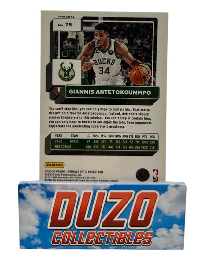 Giannis Antetokounmpo Pink Hyper Prizm 2022-23 Panini Donruss Optic No.75