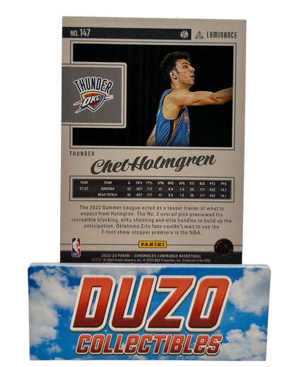 Chet Holmgren Rookie 2022-23 Panini Chronicles Luminance No.147