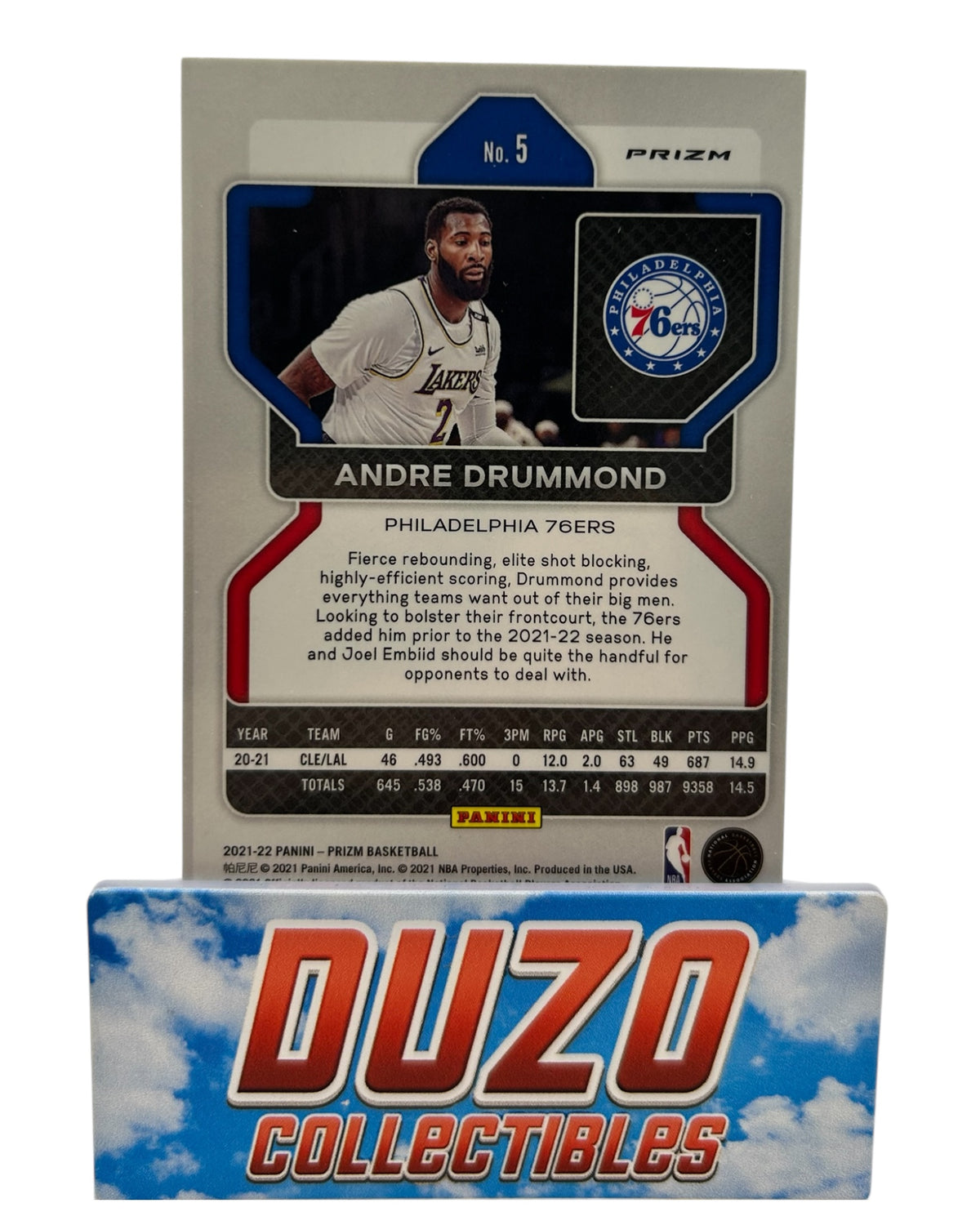 Andre Drummond Red Wave 2021-22 Panini Prizm No.5
