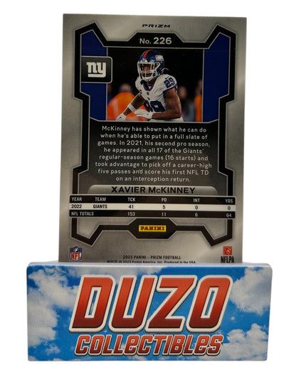 Xavier McKinney Green Pulsar 2023 Panini Prizm No.226