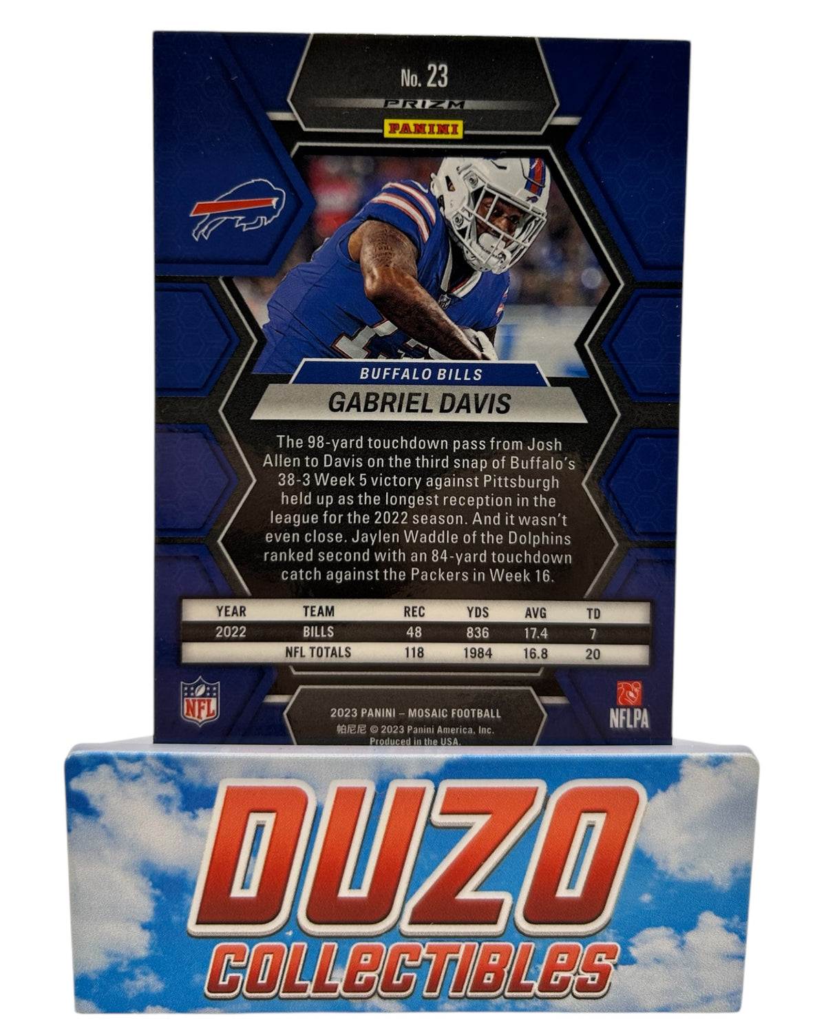 Gabriel Davis Yellow Reactive 2023 Panini Mosaic No.23