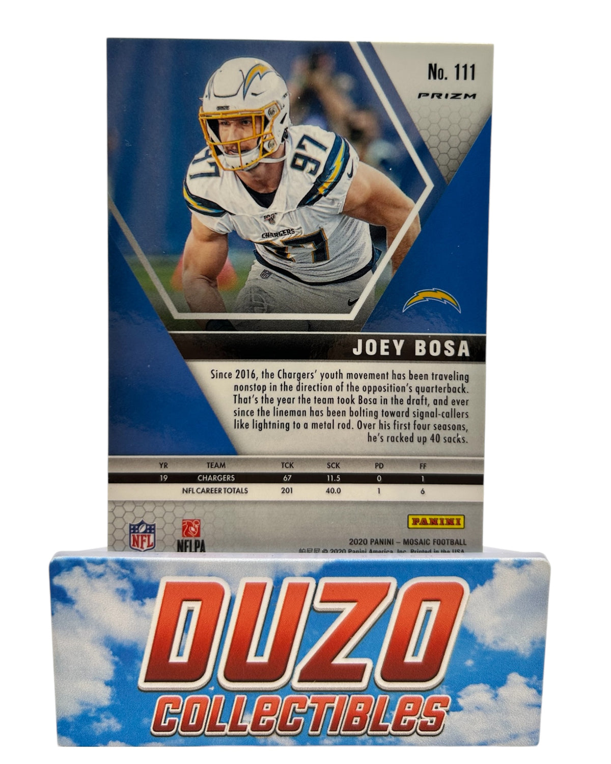 Joey Bosa Silver Refractor 2020 Panini Mosaic No.111