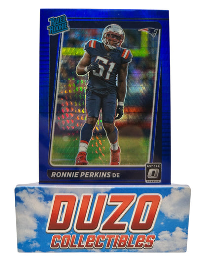 Ronnie Perkins Rated Rookie Blue Prizm 2021 Panini Donruss Optic No.283