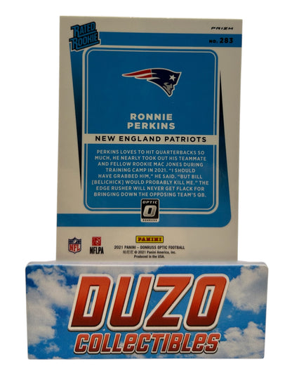 Ronnie Perkins Rated Rookie Blue Prizm 2021 Panini Donruss Optic No.283