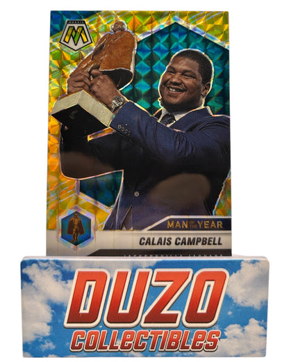 Calais Campbell Man of the Year Yellow Reactive 2023 Panini Mosaic No.270
