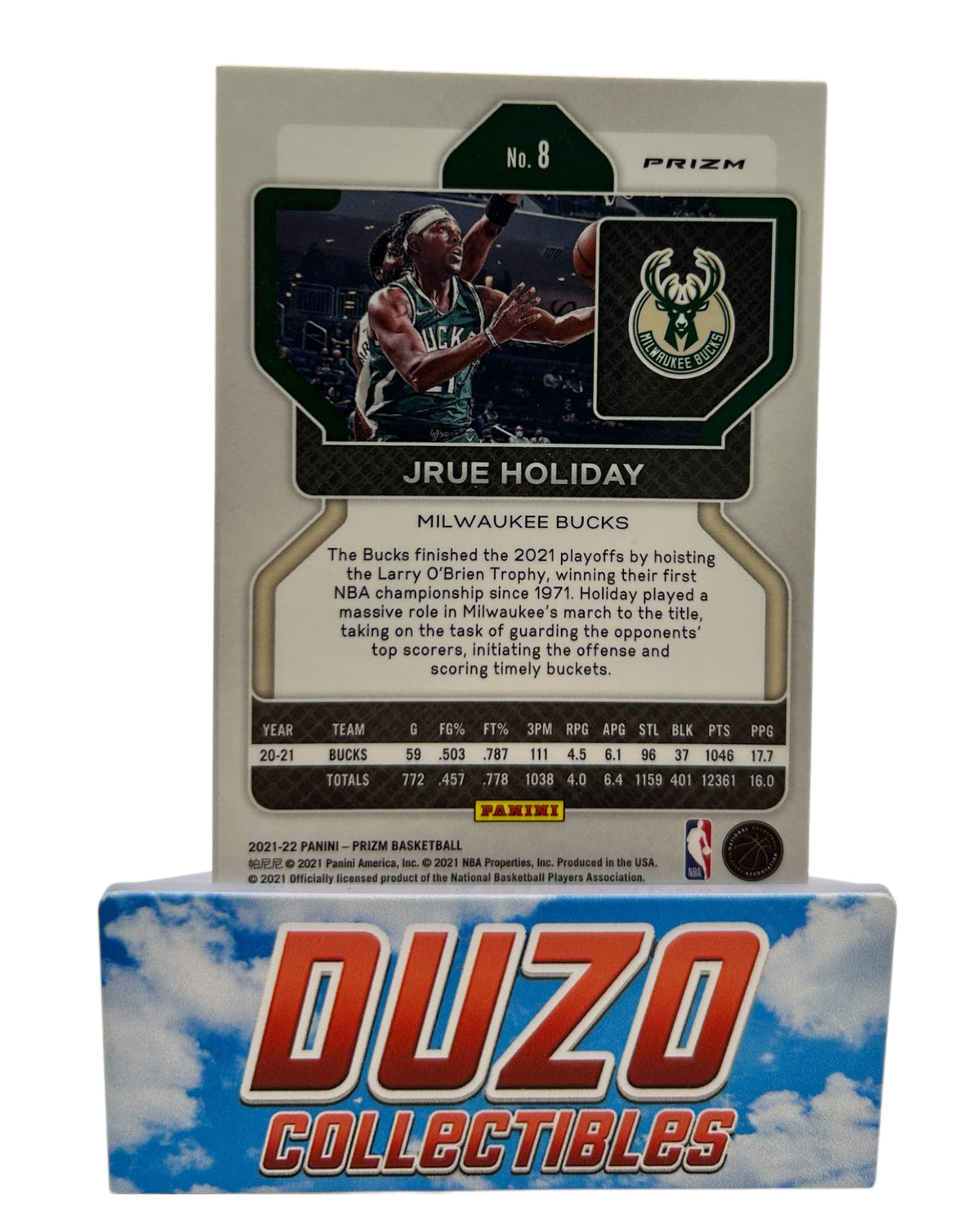 Jrue Holiday Silver 2021-22 Panini Prizm No.8