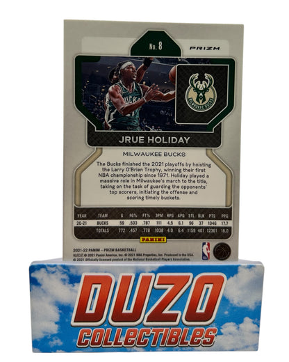 Jrue Holiday Silver 2021-22 Panini Prizm No.8