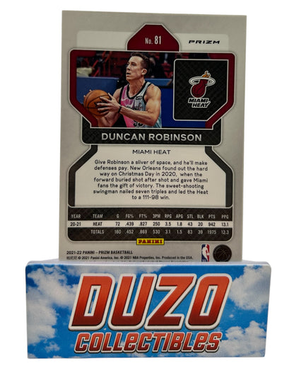 Duncan Robinson Silver 2021-22 Panini Prizm No.81