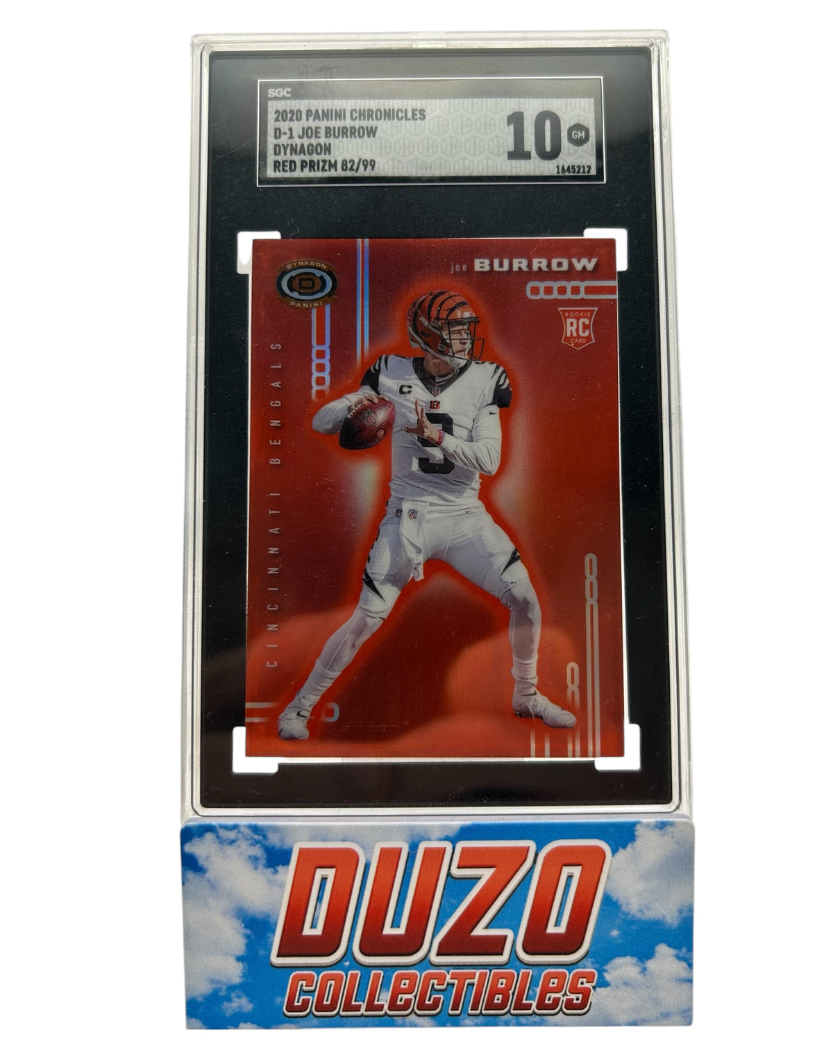 Joe Burrow Dynagon Rookie Red Prizm /99 2020 Panini Chronicles No.D-1 SGC10