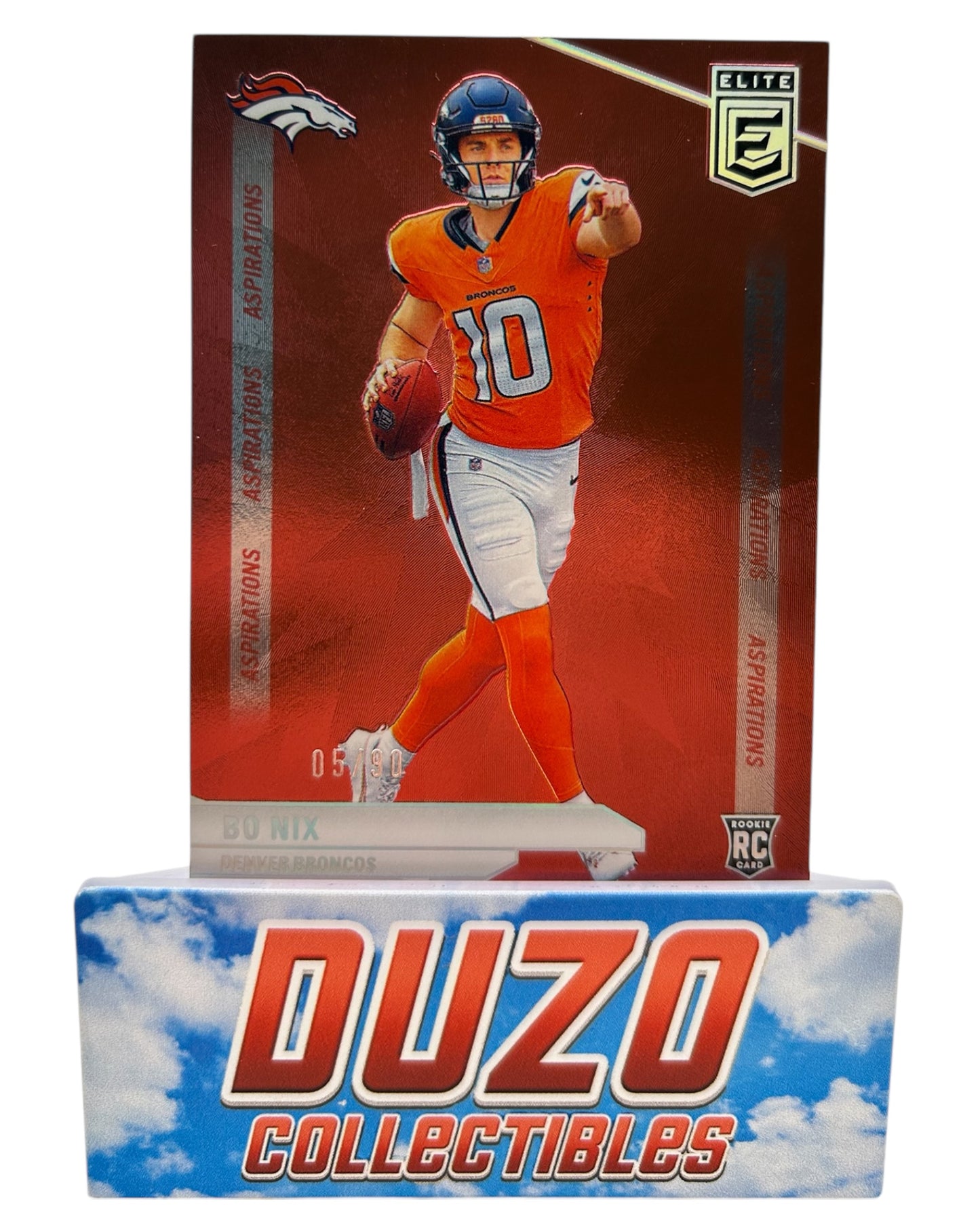 Bo Nix Red Aspirations /90 2024 Panini Donruss Elite No.175