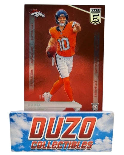 Bo Nix Red Aspirations /90 2024 Panini Donruss Elite No.175