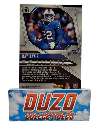 Ray Davis Rookie Red Wave /149 2024 Panini Prizm No.382