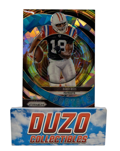 Randy Moss Portals Blue Cracked Ice /99 2024 Panini Prizm No.3