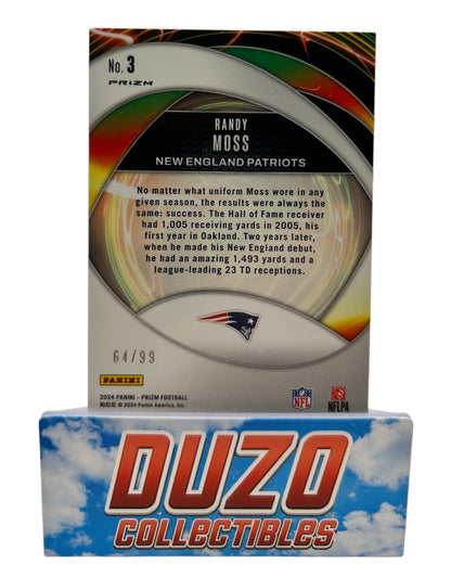 Randy Moss Portals Blue Cracked Ice /99 2024 Panini Prizm No.3
