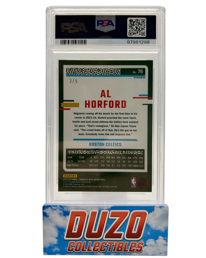 Al Horford Green Color-Match 3/5 2023 Donruss Optic No.76 PSA9