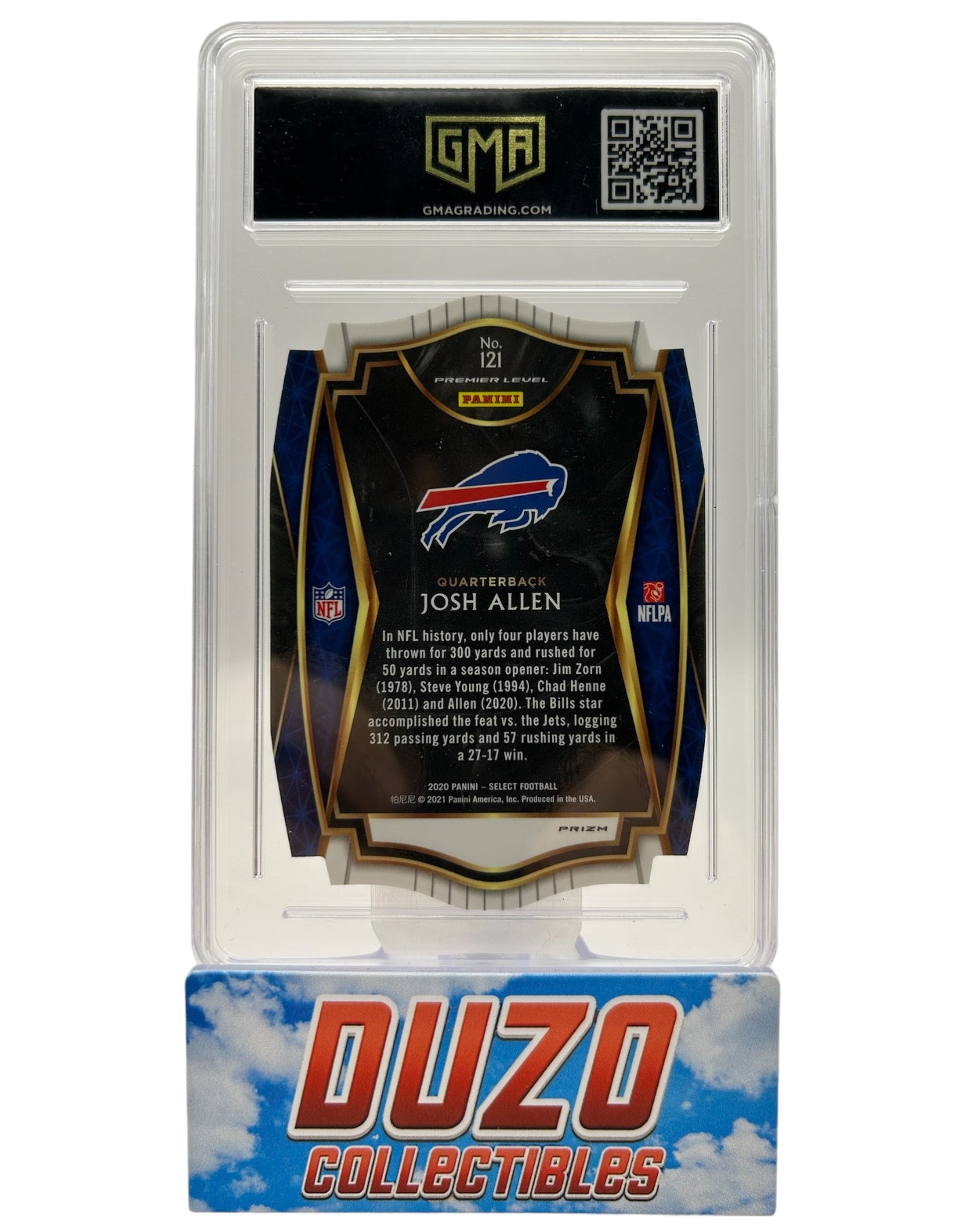 Josh Allen Premier Level Maroon Prizm Die-Cut 2020 Select Graded Mint 9