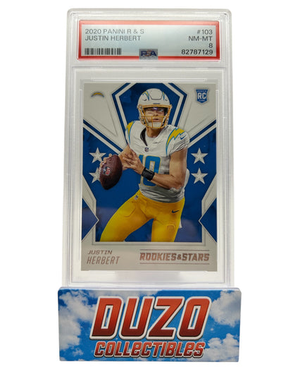 Justin Herbert Rookie LA Chargers 2020 Rookies&Stars PSA 8 #103