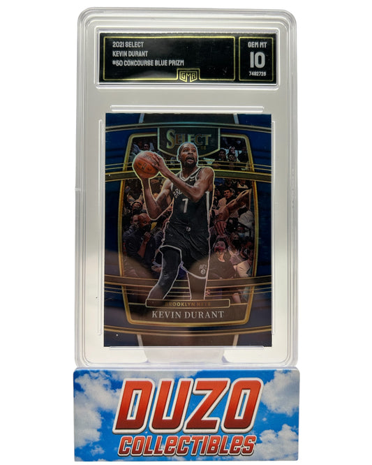 Kevin Durant 2021 Select Concourse Blue No.50 Graded Gem Mint 10