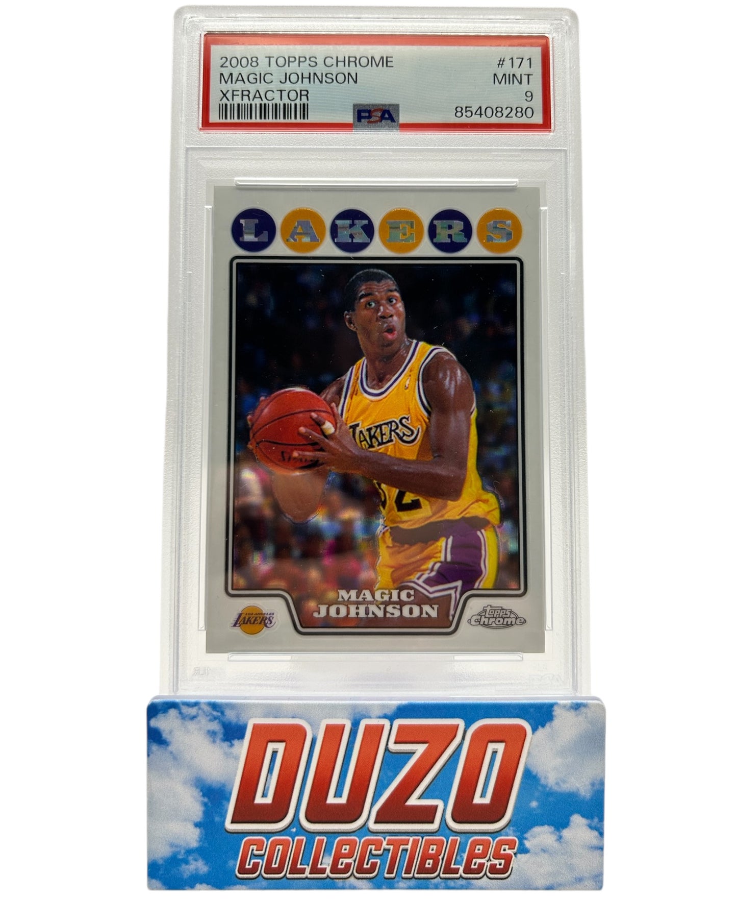 Magic Johnson X-Fractor /288 2008 TOPPS Chrome #171 PSA 9 Pop 14