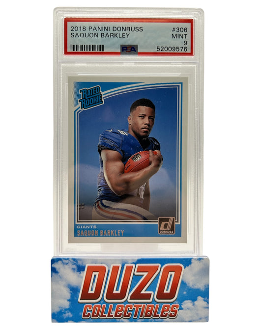 Saquon Barkley Rated Rookie Panini Donruss 2018 #306 PSA 9